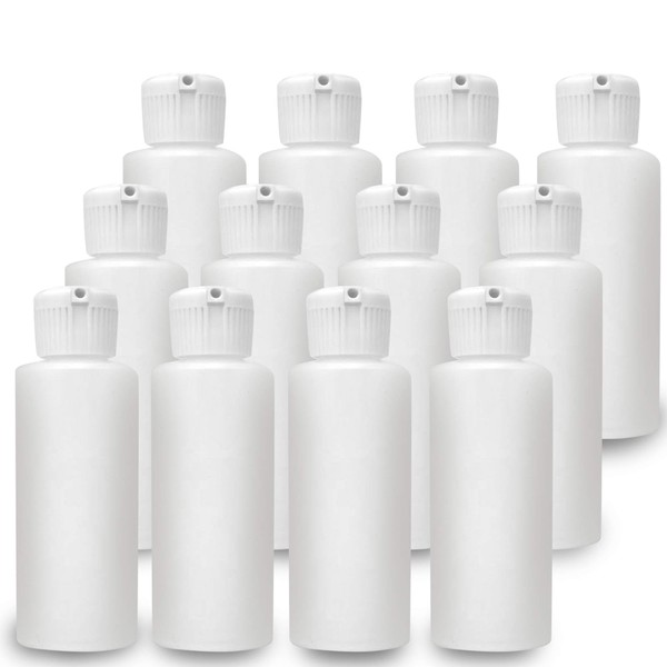 Romeriza 12 botellas de plástico recargables de cilindro aspiradora, con tapa abatible (28 g)