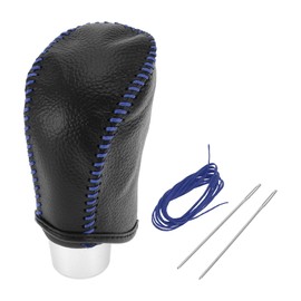HOPESPANNER Gear Shift Knob Cover for Nissan Rogue 2017-2020 Anti-Slip Pebbled Black Blue Stick Shifting Handle Protector Faux Leather 1 Pc