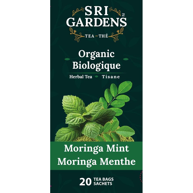 Sri Gardens Tea Moringa Mint Tea Bags, 20 count