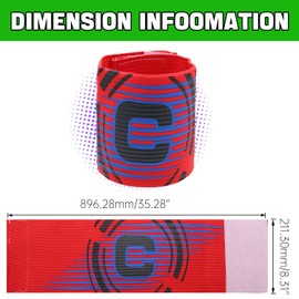 Qimoo 4Pcs Red Soccer Captain Armband, Elastic Soccer Captain Armband Adjustable Outdoor Football Player Captain Armbands Sports Captain C Arm Band for Youth and Adult