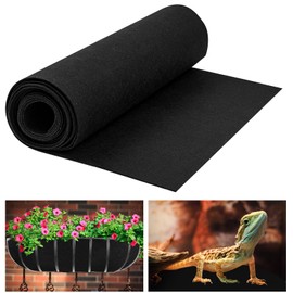 16 x 40 Inch Felt Planter Liner Roll Non-Woven Fabric Coconut Basket Liner Alternative Plant Liner Roll Black Coco Liners Roll Replacement Easy to Cut for Planter Hanging Flower Basket Window Box