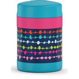 Thermos Vacumm - Tarro de acero inoxidable aislado con cuchara, líneas y puntos marinos