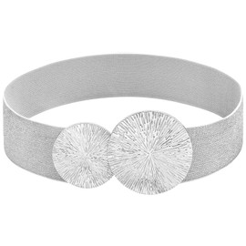 Initlove Wide Stretchy Waist Belt for Women Elastic Waistband for Dresse Bling Silver Silver 80 CM