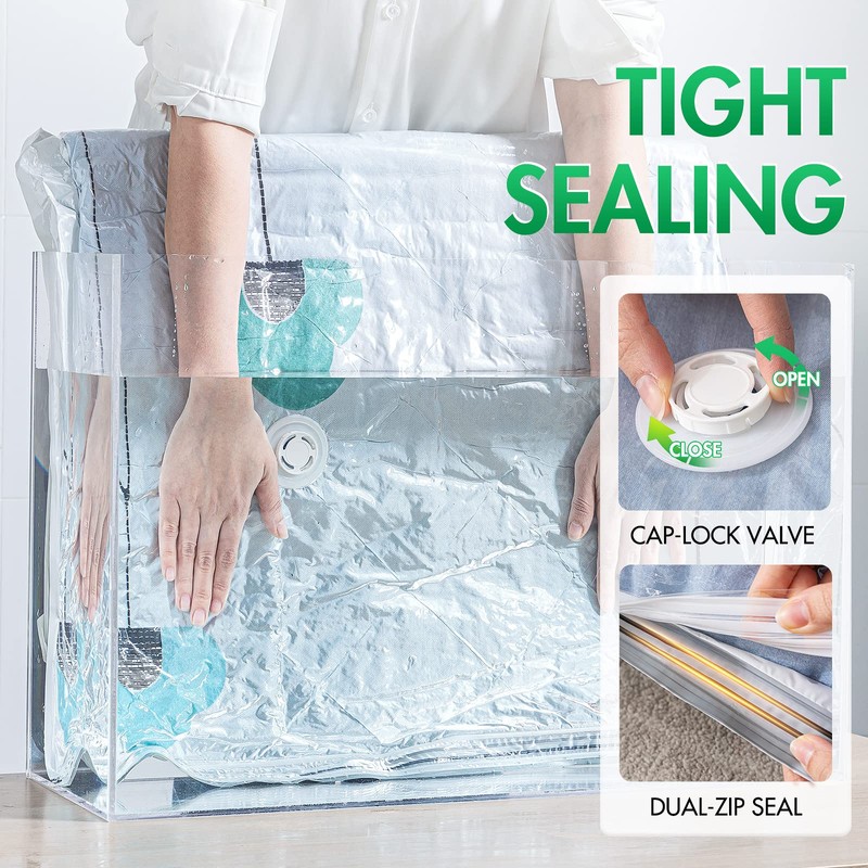 TAILI 6 Pack Large Vacuum Storage Bags for Comforter and