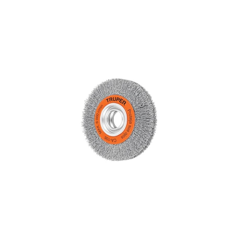 Truper CA-106, Carda para esmeril, de alambre ondulado 6", calibre