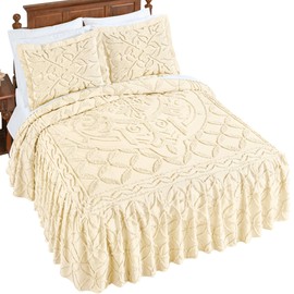 Collections Etc Textured Royal Medallion Chenille Bedspread