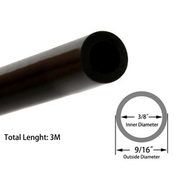 3/8" ID Silicone Tubing, JoyTube Black Food Grade Silicone Tubing 3/8" ID x 9/16" OD 10 Feet High Temp Pure Silicone Hose Tube for Pump Transfer