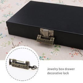 ECSiNG Pack of 2 Antique Chinese Padlocks with Keys Flower Bird Carved Latch Decorative Lock for Jewellery Box Drawers Gift Boxes