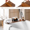 Walnut Bathtub Tray Caddy - 35" Wide Adjustable for Freestanding
