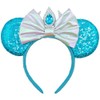 ZHENNAN Mouse Ears Headbands for Women, Glitter Blue Princess Elsa