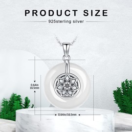 KiiKii Jade Necklaces for Women 925 Sterling Silver Lotus Pendant White Jade Jewelry Gifts for Mom Wife Birthday Anniversary