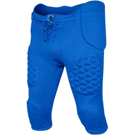 Exxact Sports Rebel Youth Football Pants with Built in Pads, Lightweight Integrated Football Practice Pants with Lace-up Fly (YL, Royal Blue)