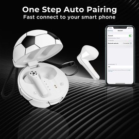 Jekarsy Noise Cancelling Football Earbuds with 40Hrs Playtime, Comfortable Fit Ergonomic Design, Soccer Ball Earphone