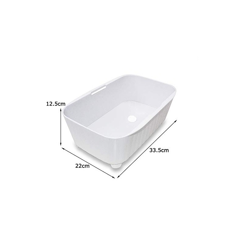 Tombow Washtub, Vertical and Horizontal Drain with Nozzle, Made in