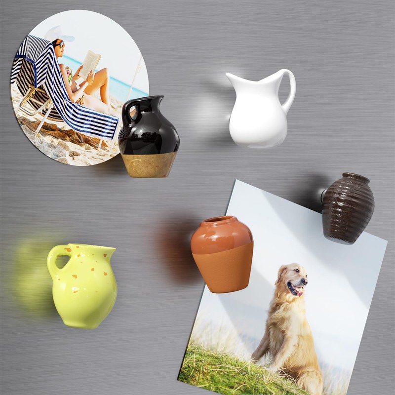 Cute Ceramic Vase Fridge Magnets, Funny Mini Plant Magnets, Tiny