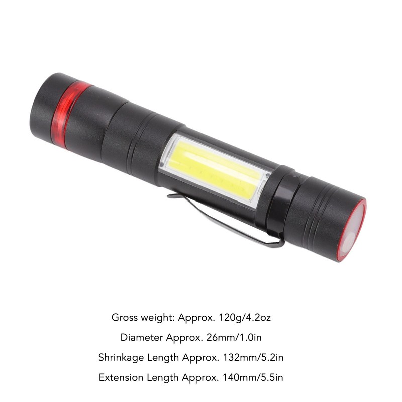LED Flashlight Multifunction Highlight Telescopic Zoom Rechargeable Waterproof Mini Flashlight