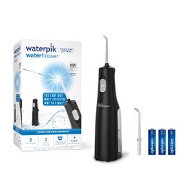 Waterpik Cordless Express Water Flosser, Battery Operated & Portable for Travel & Home, ADA Accepted, Waterproof for Shower Use, Black WF-02, Packaging May Vary