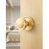 SORWDUERM 2 Pack Gold Door Knob Passage Door Knobs Brushed