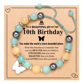 UNGENT THEM Gifts for 10 Year Old Girl, 10 Year Old Girl Birthday Gifts Ideas Bracelet 10th Birthday Decorations Gifts for Girl