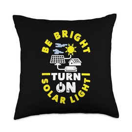 Renewable Energy Systems Apaprel For Men And Women Renewable Systems Turn On Solar Light Clean Energy Throw Pillow, 18x18, Multicolor