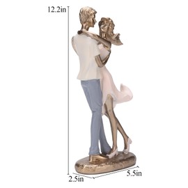 BRABUD Romantic Dancing Couple Statue Resin Colorful Ballet Lovers Figurine Anniversary Wedding Engagement Decor Home Decor Valentine's Day Gift 12.2''(H) TQGJBS627