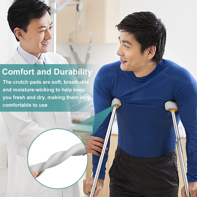 Replacement Crutch Pads 6 Pieces Crutch Accessory Replacement Kit with