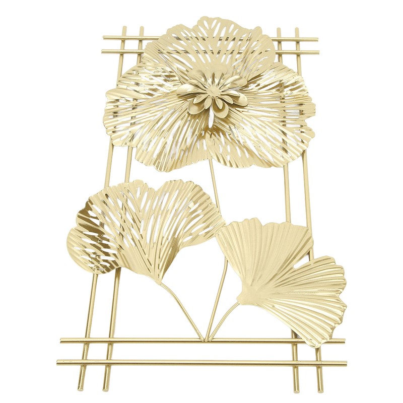 Ginkgo Leaf Wall Hanging Decor Metal Iron 3D Golden Ginkgo