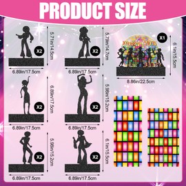 Ioffersuper 13 Pcs 70s Disco Honeycomb Centerpieces Back to 70s Party Decorations Black Disco Dancing Queen Table Toppers for Retro Theme Parties Celebration Music Theme Birthday Party Decorations