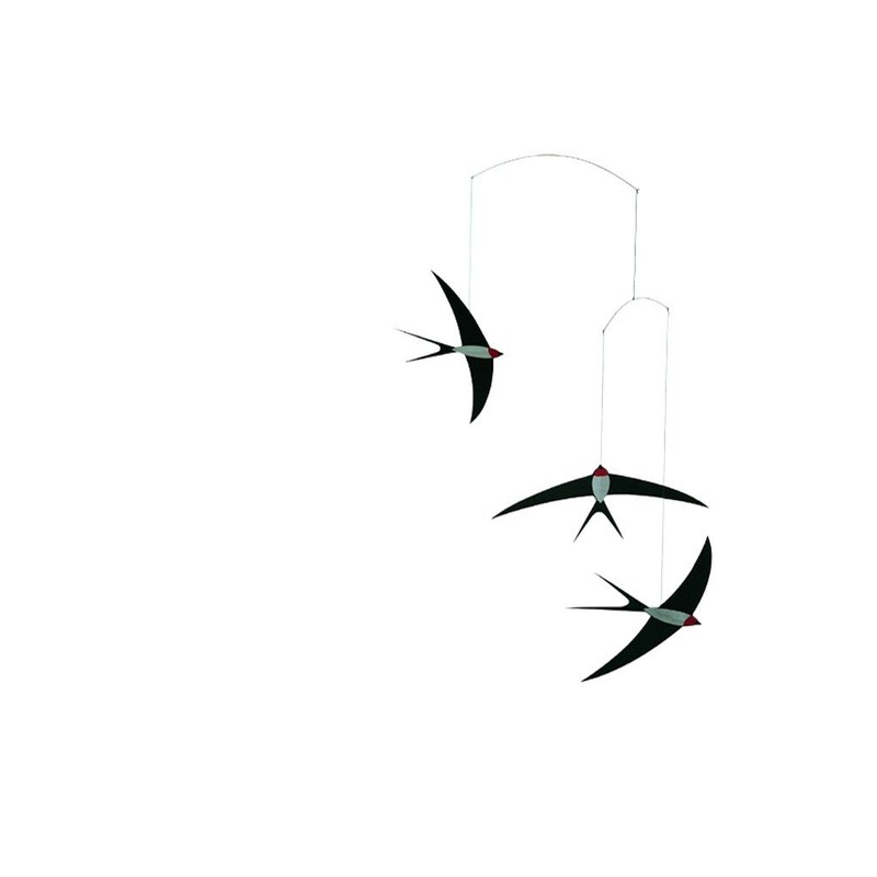 3 Swallow Hanging Mobile - 20 Inches - Premium-Grade Cardstock