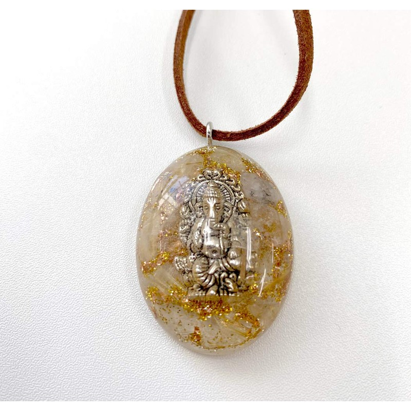 RELIGHT Natural Stone, Orgonite, Necklace, Ganesha, God Pendant, Power Stone,