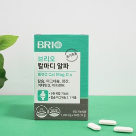 Brio Calmadi Alpha Calcium Magnesium Vitamin D Vitamin K Manganese Nutrients 60 tablets, 1 pack / 브리오 칼마디 알파  칼슘 마그네슘 비타민D 비타민K 망간 영양제 60정, 1개