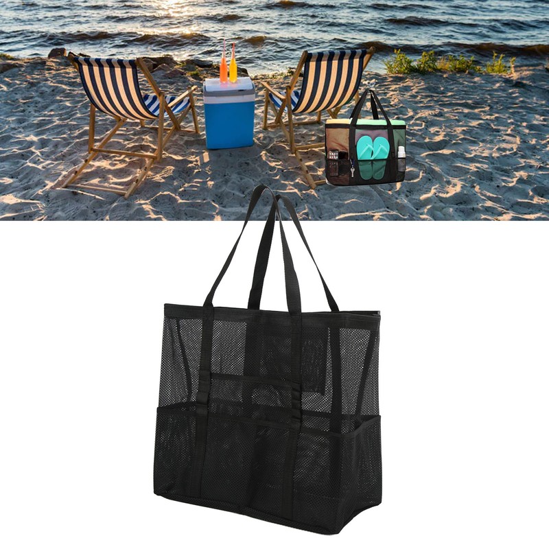 Beach Bag Large Capacity Quick Drying Soft Foldable Multi Pocket