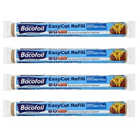 4 x EasyCut Foil Refill Rolls Tear & Heat-Resistant | Perfect for Grilling Baking Roasting Wrapping Freezing | 100% Recyclable | 300mm x 15m | Total 60m of Foil