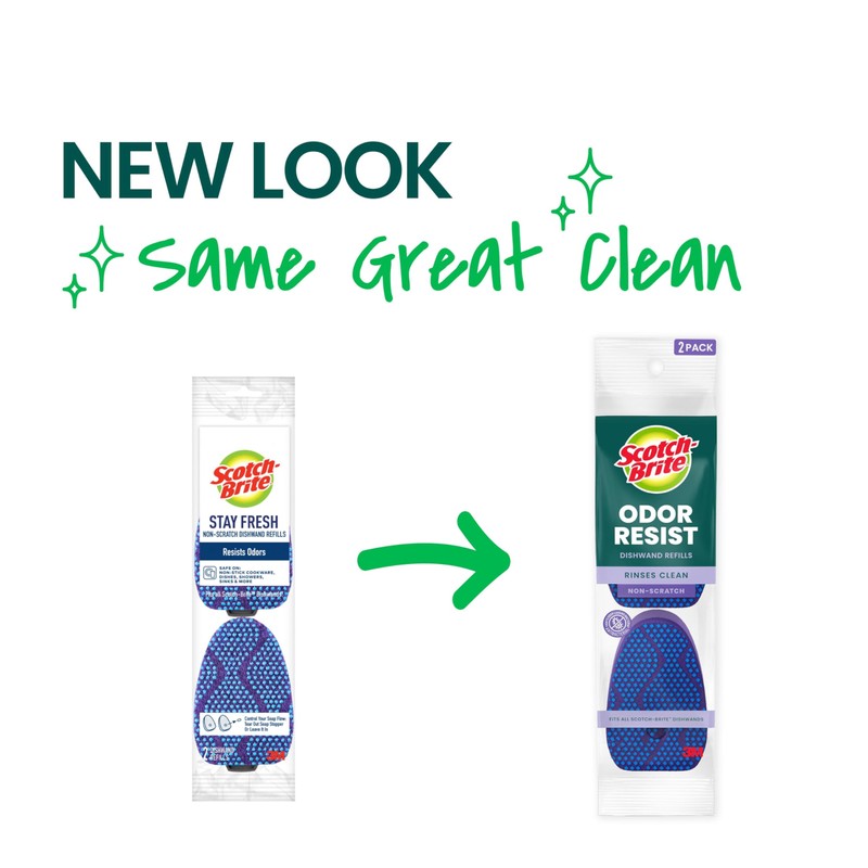 Scotch-Brite Scrub Dots Dishwand Refills for Cleaning Kitchen, Bathroom, and