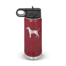 RDW German Pinscher Water Bottle 20 oz - Laser Engraved w/Flip Top Removable Straw - Polar Camel - Stainless - Vacuum Insulated - Drinkware - Dog Canine pet - Maroon