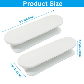 Zorveiio 2 Pack Self-Adhesive Pull Handles, Stick-on Handles for Cabinets, Doors, Drawers, Windows, Clothing Boxes, Sliding Closet Push Pull Helper(White)