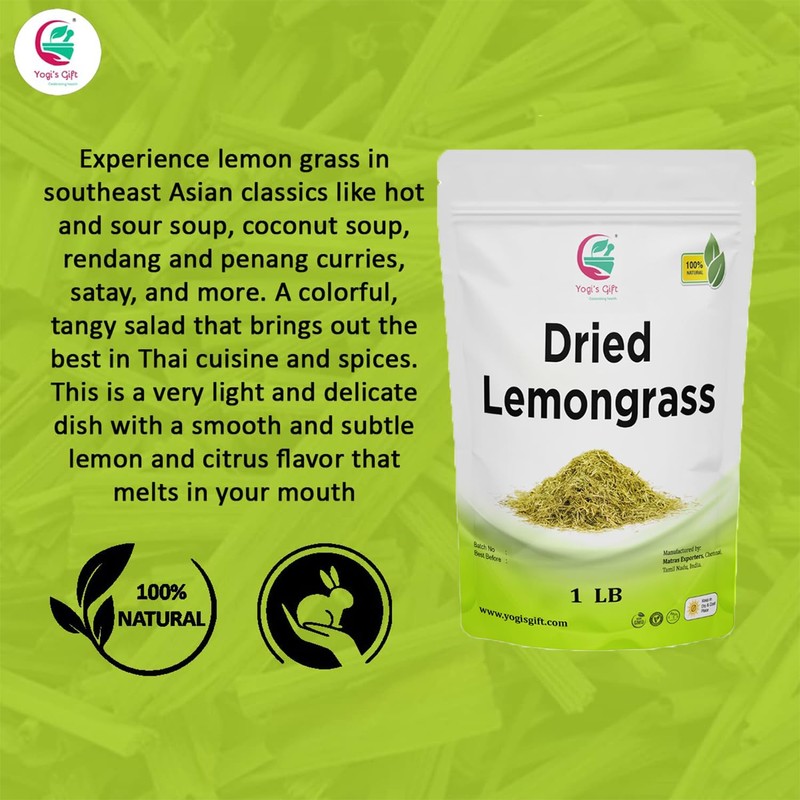 Dried Lemongrass 1 LB | Cut and Sifted Loose Leaf