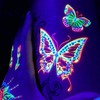 Blacklight Glow Party Temporary Tattoo-1 Sheet -Buttterfly