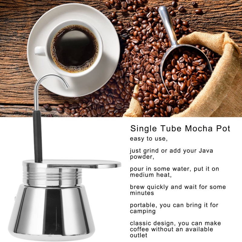 Single Spout Mocha Pot Stainless Steel Hand Pour Latte Classic