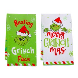 Christmas Kitchen Towels, Tea Towels Christmas, Grin Bath Towels, Funny Decoration Christmas, Cute Xmas Gifts for Women Men