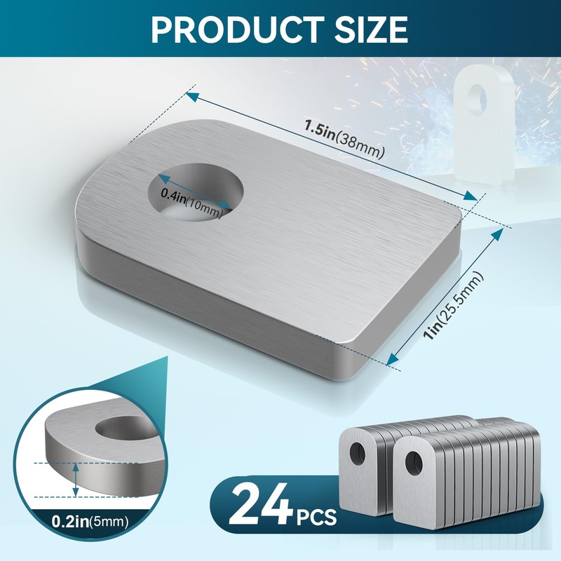 Dabolang 24 Pcs Weld on Tabs with Holes, Weld on