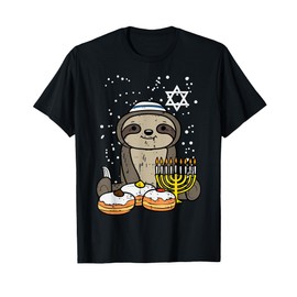 Hanukkah Sloth Chanukah Jewish Men Women Kids Boys Girls T-Shirt
