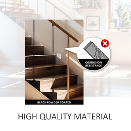 10 Pack Stair Balusters, 1/2" x 44", Hollow Double Twist Iron Balusters for Staircase Interior with 20 Swivel Shoes