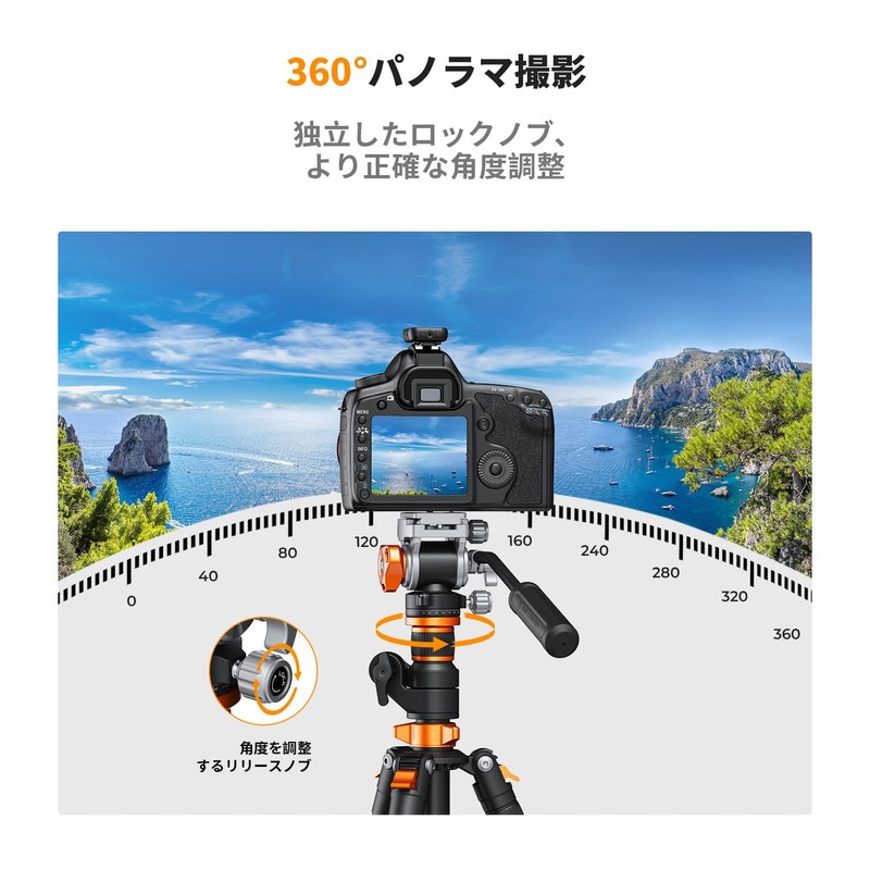 K&F Concept Fluid Head Smooth Stable Tripod Fluid Head Pan/Tilt