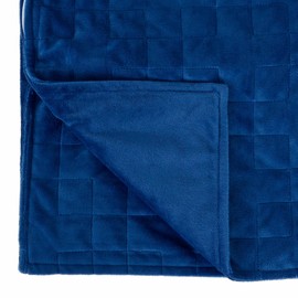 Hodge and Hodge Weighted Blanket Cover Only Quilted Velvet Fleece Throw Sleep Therapy 130x150cm Navy