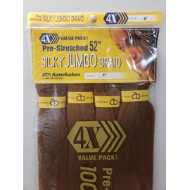 Afro Beauty Collection 4X Pre-Stretched 52" Silky Jumbo Braid (4 BUNDLES/PACK) (27)