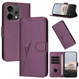 Oduio for Oppo Reno 14 Walle Case with Wrist Strap & Magnetic Clasp Reno 14 Case PU Leather Cover with Card Holder/Slot Stand Flip Folio Soft Shell Book Cover, Purple