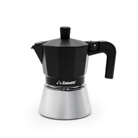 Zanetti, Star Caffettiera Moka Induzione Tre Tazze, Espresso Con Caldaia in Acciaio Inox e Manici Ergonimici, Adatta ai Piani a Induzione 3 Tazze Colore Nero
