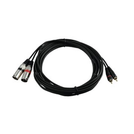 OMNITRONIC Adaptor Cable 2 x XLR (M) / 2 x RCA 6 m Black
