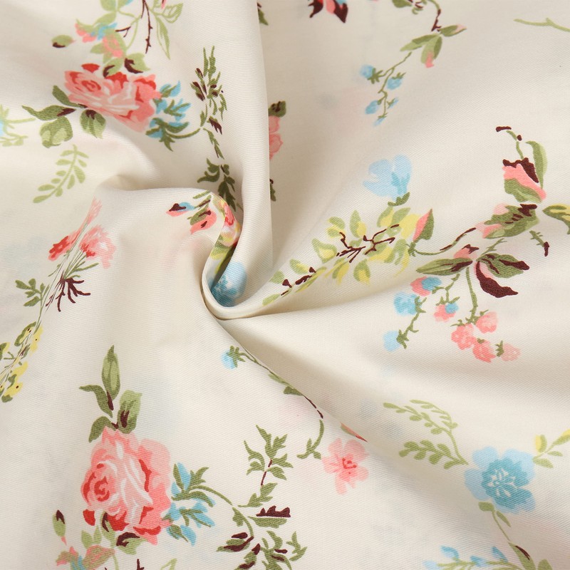 Queen Bed Pillow Pillowcases, 100% Cotton Floral Pattern Breathable Pillow